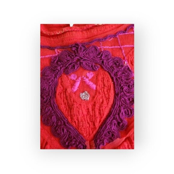 Free People Embroidered Boho Cowgirl Blouse - Begonia - Picture 6 of 10